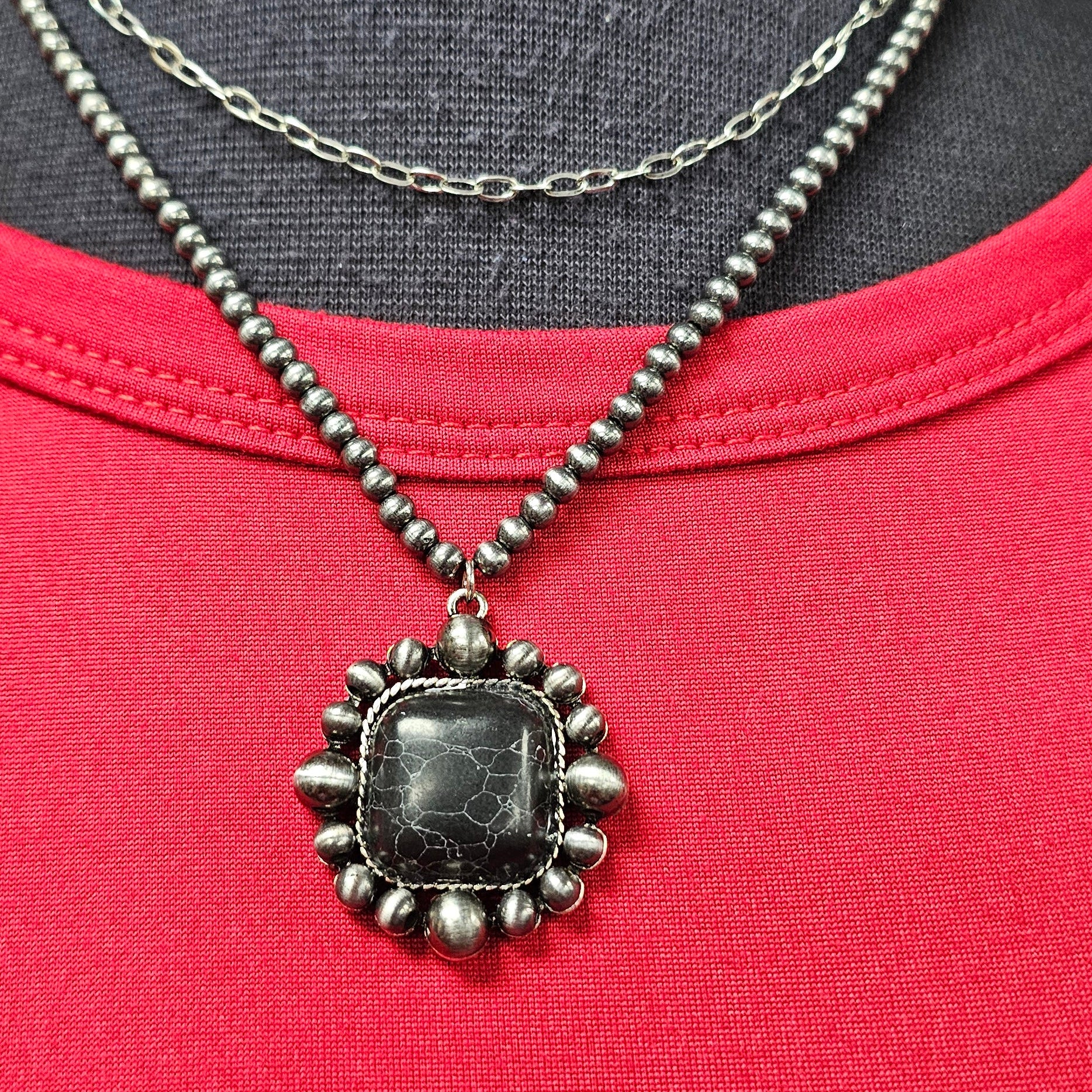 Black stone necklace